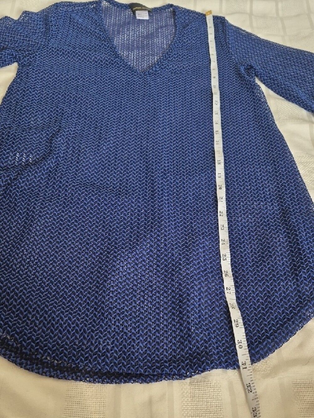 Jordan Taylor Navy Sheer V-Neck Swim Coverup - Picture 9 of 16